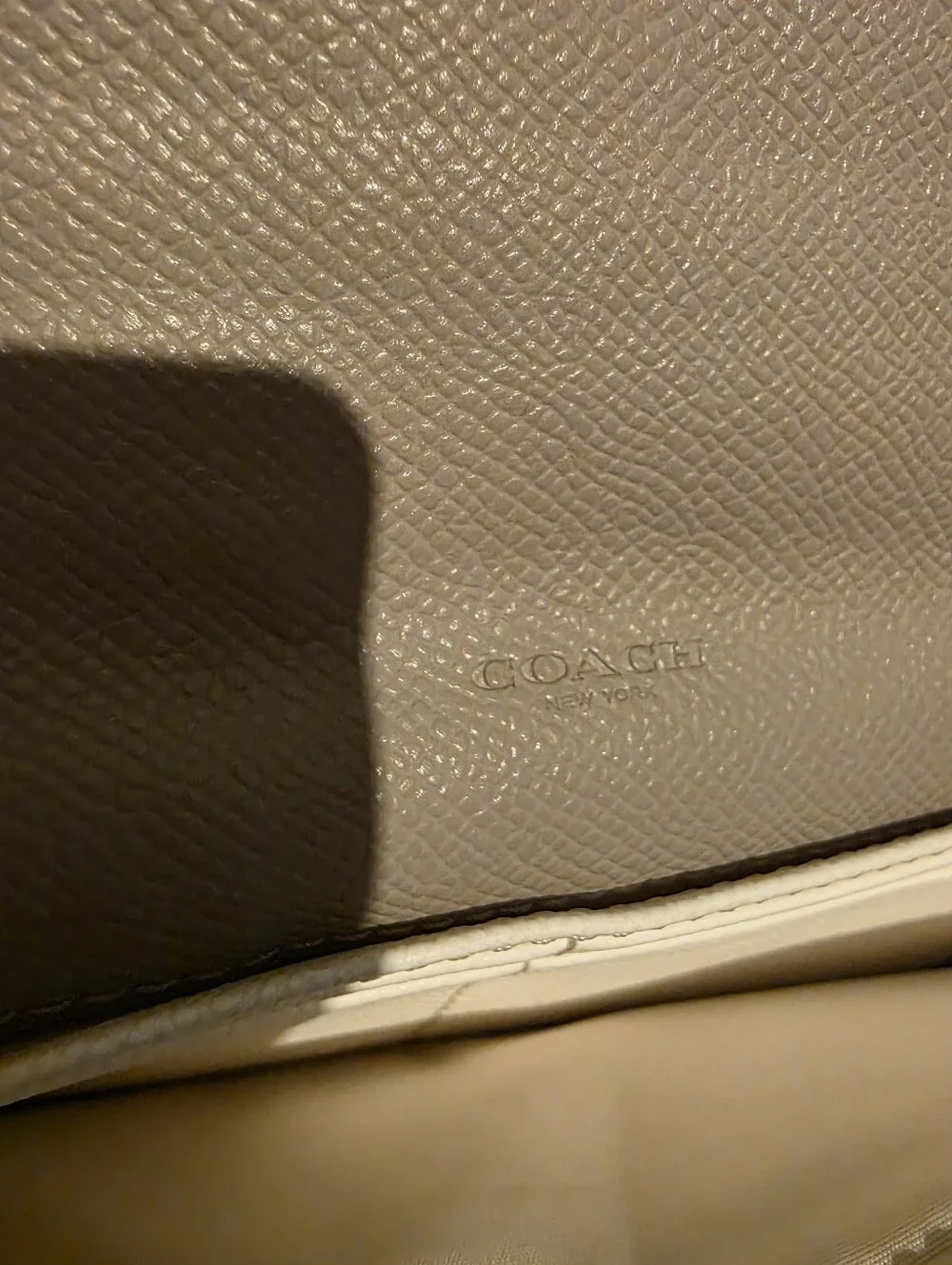 Coach Two-Tone Continental Wallet in Taupe and Cream